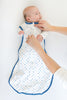 Soft Cotton Non-Weighted zzZipMe Sack - Tiny Triangles Shimmer, Blue