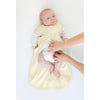 Cotton Knit Non-Weighted zzZipMe Sack Set - Pastel Yellow + Tiny Triangles Shimmer Pajama Gown