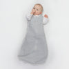 Soft Cotton Non-Weighted zzZipMe Sack - Heathered Gray with Striped Trim