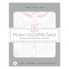 Muslin Non-Weighted zzZipMe Sack  - Butterflies, Pastel Pink