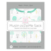 Muslin Non-Weighted zzZipMe Sack - Green Woodland