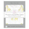 Muslin Non-Weighted zzZipMe Sack  - Mama and Baby Giraffe, Yellow