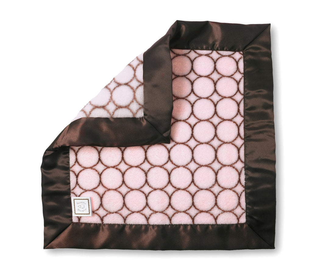 Cozy Baby Lovie - Brown Mod Circles, Pastel Pink - Customized