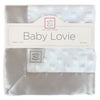 Baby Lovie -  White Plush Dots with Sterling Silky Satin Trim