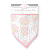 Muslin Bandana Bib - Heavenly Floral Shimmer, Pink