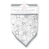 Muslin Bandana Bib - Starshine Shimmer, Grays with Touch of Silver Shimmer