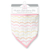 Muslin Bandana Bib - Tiny Dot Scallop, Pinks with Touch of Gold Shimmer