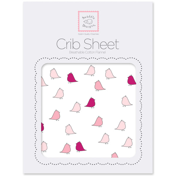 Flannel Fitted Crib Sheet - Little Chickies