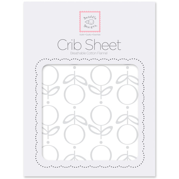 Flannel Fitted Crib Sheet - Geo Floral