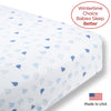 Flannel Fitted Crib Sheet - Little Chickies, True Blue