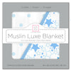 Muslin Luxe Blanket - 4-Layers of Incredibly Soft Muslin - Great for Toddler and Young Child, Reversible Design - Starshine, Pastel Blue