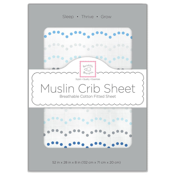 Muslin Fitted Crib Sheet - Tiny Dot Scallop Shimmer