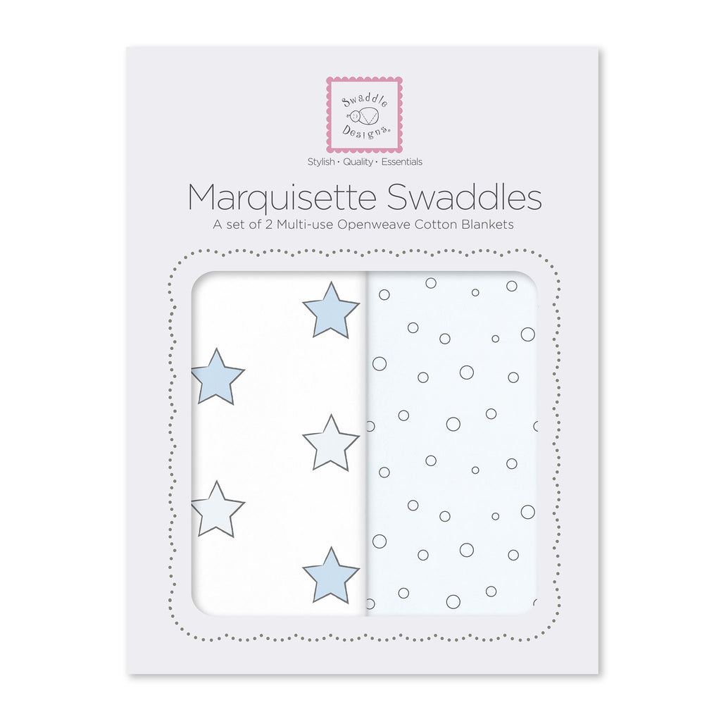 Marquisette Swaddle Blankets - Astro & Bubble Dots