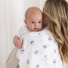 Marquisette Swaddle Blanket - Soft Black & White Cupcakes, Soft Black Pearl with Touch of Cherry Red - LIMITED TIME DEAL