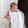 Marquisette Swaddle Blanket - Champagne, Soft Black Pearl on White