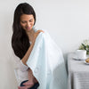 Marquisette Swaddle Blanket - Champagne, Soft Black Pearl on Soft Blue