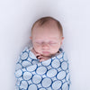 Marquisette Swaddle Blanket - Jewel Tone Circles, True Blue - ONLY 1 LEFT