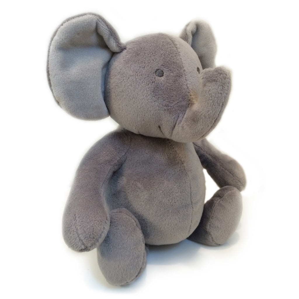 Organic Cotton Knitted Blue Elephant Soft Toy Baby Rattle