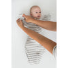 Transitional Swaddle Sack  - Arms Up 1/2-Length Sleeves & Mitten Cuffs, Stripes, Heathered Gray
