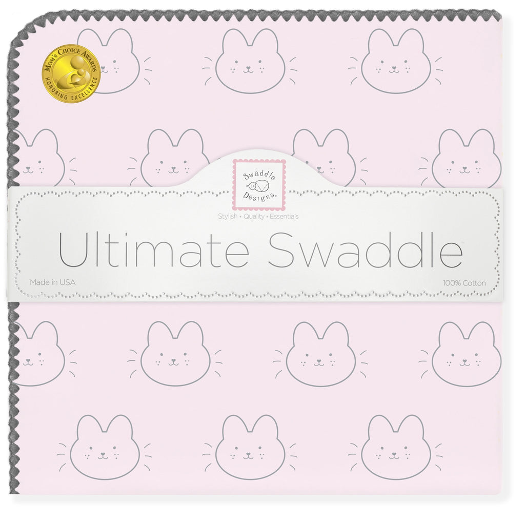 Ultimate Swaddle Blanket - Baby Bunny, Pastel Pink - Customized