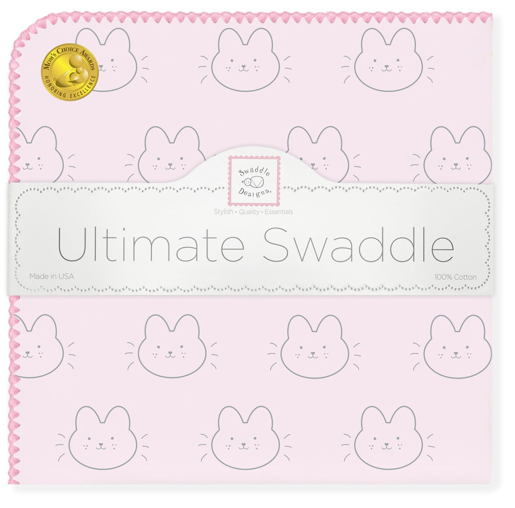 Ultimate Swaddle Blanket - Baby Bunny, Pink - Customized