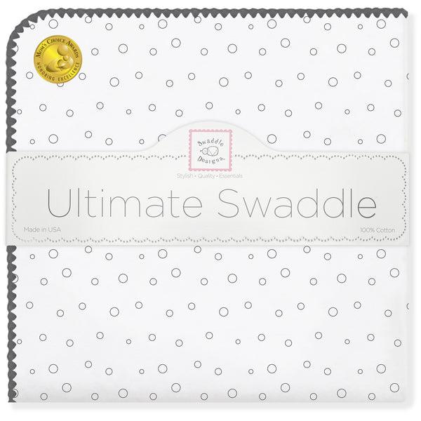 Ultimate Swaddle Blanket - Soft Black Bubble Dots, Soft Black - Customized