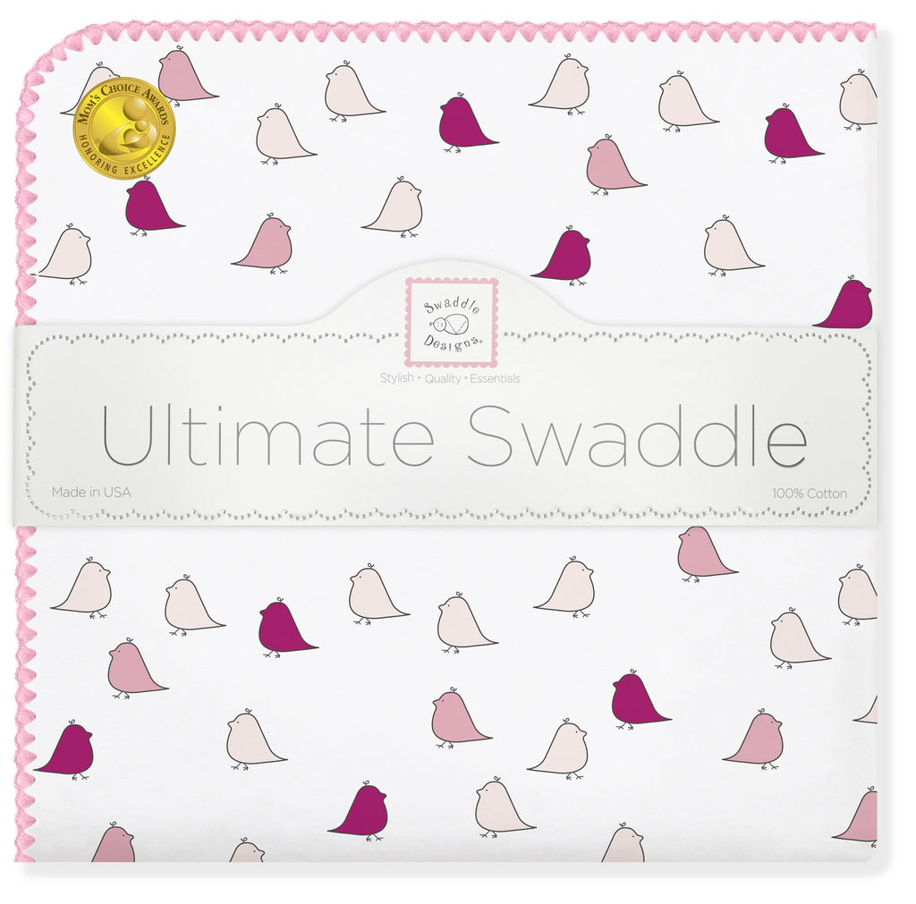 Ultimate Swaddle Blanket - Little Chickies, Pink - Customized