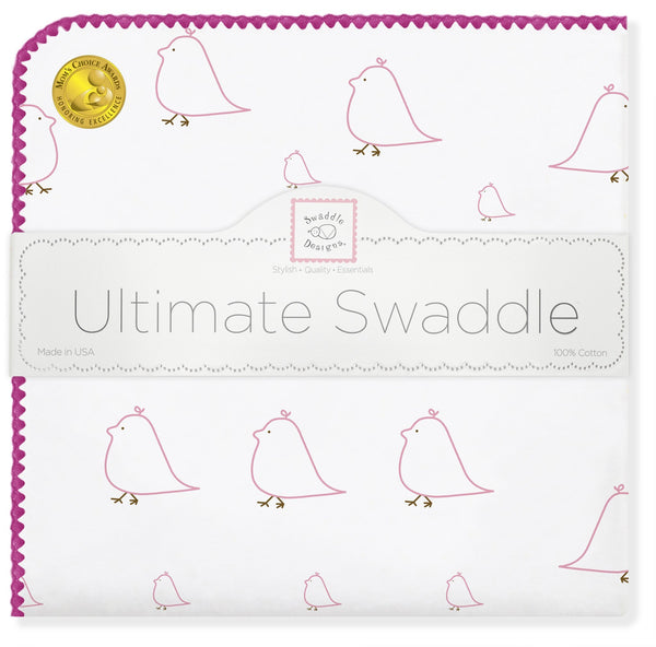Ultimate Swaddle Blanket - Mama & Baby Chickies, Pink - Customized