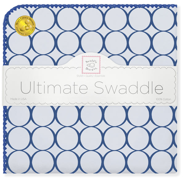 Ultimate Swaddle Blanket - Jewel Mod Circles, True Blue - Customized