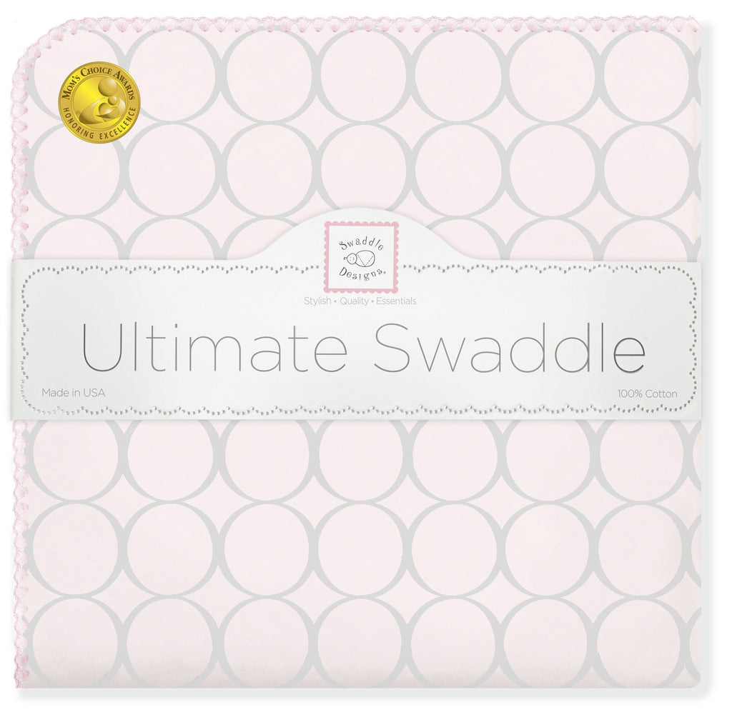 Ultimate Swaddle Blanket - Sterling Mod Circles, Sunwashed Pink - Customized