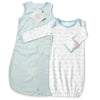 Baby Velvet Soft Fleece Non-Weighted zzZipMe Sack Set - Pastel Blue + Tiny Doggie