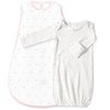 Cotton Knit Non-Weighted zzZipMe Sack Set - Bella + Tiny Triangles Shimmer, Pink