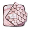 Terry Velour Baby Washcloths - Brown Mod Circles, Pastel Pink