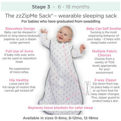 Cotton Flannel Non-Weighted zzZipMe Sack - Little Chickies, Blue ...