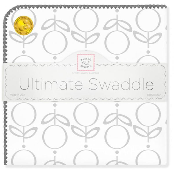 Ultimate Swaddle Blanket - Geo Floral, Sterling - Customized